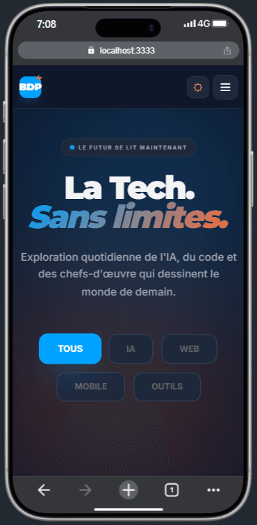 Aperçu du projet Blog du Passionné