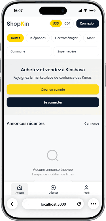 Capture d'écran de la page d'accueil de ShopKin